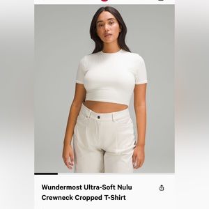 Lululemon Wundermost Ultra-Soft Nulu Crewneck Cropped T-Shirt